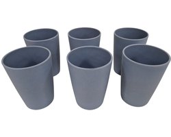Bamboe beker blauw set van 6