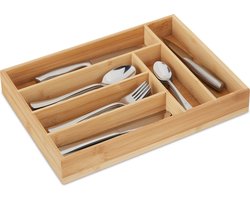 Bamboe bestekbak met 6 vakken - slimme opbergoplossing voor de keuken