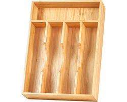 Bamboe Bestekbak voor- Kleine Keukenlade - 23 cm Bestek Organizer - Houten Besteklade Inzet voor Bestek- Messen en Keukengerei