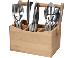 Bamboe bestekhouder met bestek voor 6 personen - 23492119, 805543, 805536, 805529