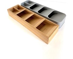 Bamboe bestekhouder - ruimtebesparende opbergbox - 396 cm x 11 cm x 55 cm - bestek organizer - leverbaar Cutlery Organizer