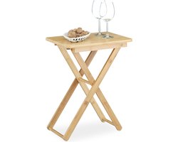 bamboe bijzettafel - inklapbaar - rechthoekig - 52 x 40 x 31 cm - natuur