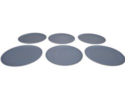 Bamboe borden blauw set van 6