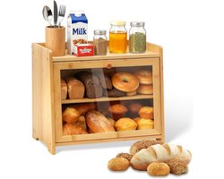 Bamboe broodtrommel - 2 etages - naturel