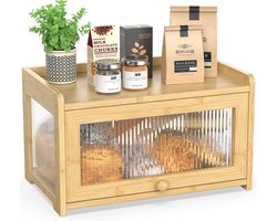 Bamboe Broodtrommel – Extra Groot Houten Ontwerp voor Aanrecht, Perfect voor Verse Broodopslag
