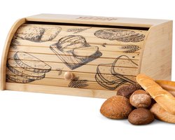 Bamboe Broodtrommel met Roldeksel en Bamboe Broodmand - Duurzame Opbergdoos voor Brood