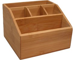 Bamboe bureau-organizer met 5 compartimenten en schrijfboard voor kantoor