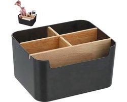 Bamboe bureaublad organizer met 5 opbergvakken voor pennen en kleine spullen