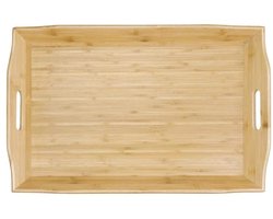 Bamboe Butler Dienblad - Serveerschaal Tafel - Drankjes Serveren - Met Draaghandgrepen - 58x38 cm - Bruin