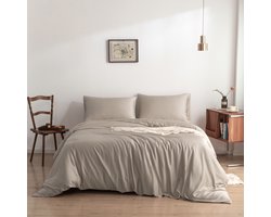 Bamboe dekbedovertrek Soft Taupe beige 140x200 cm –zacht, ademend & duurzaam | Boomba Bamboo®