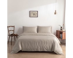 Bamboe dekbedovertrek Soft Taupe beige 140x220 cm - zacht, ademend & duurzaam | Boomba Bamboo®