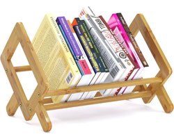 Bamboe Desktop Boekenkast voor Kantoor en Kinderen - Stijlvolle Boekenplank 35x24,5x21cm