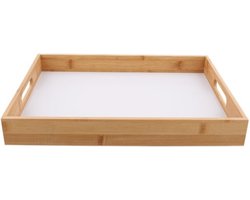 Bamboe dienblad - bruin - 38 x 28 cm