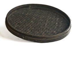 Bamboe dienblad rond zwart