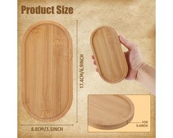 Bamboe Dienblad Set van 2 - Serveerdienblad voor kopjes - Papieren Stand - Woondecoratie Accessoires - Servies en Sieraden Houder - Bloempot Onderzetter