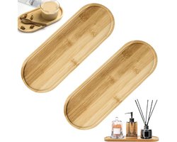 Bamboe Dienbladen - Natuurlijk en Duurzaam - Set van 2 - 24x8 cm