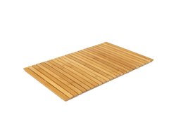 Bamboe Douchemat 60x40 cm – Antislip Badmat van Hout – Waterbestendig & Duurzaam – Luxe Bruine Badkamer Mat – Bruin