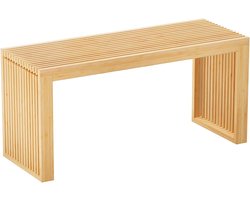 Bamboe eetkamerbank 80 cm - Duurzame houten bank voor binnen en buiten - Robuuste design met natuurlijke charme - Ideaal voor woonkamer, hal en slaapkamer