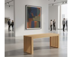 Bamboe Eetkamerbank – Stijlvol Massief Houten Keukenbankje Zonder Rugleuning – Multifunctionele Halbank & Zitbank voor Entree, Woonkamer of Eetkamer – 90 x 33 x 43 cm – Duurzaam & Comfortabel House&Garden