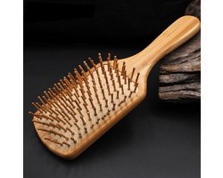 Bamboe haarborstel Medium rechthoekig - Plasticvrij - Milieuvriendelijk - Biologisch afbreekbaar