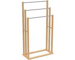 Bamboe Handdoekenrek met 3 Niveaus - Staande Handdoekhouder
