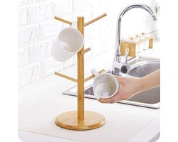 Bamboe hangende bekerhouder, Geschikt voor koffie, thee, glazen etc.