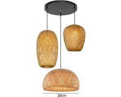 Bamboe Hanglamp - Natuurlijk - Rotan Handgeweven rieten lamp - E27 fitting - Verlichtingsarmaturen - Hanglamp