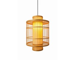 Bamboe Hanglamp – Ø30 x 40 cm – Japandi – Licht naturel – Handgemaakt – E27 – Lantern Design