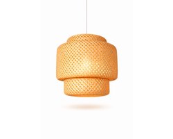 Bamboe Hanglamp Ø40 cm – Handgemaakt – Naturel – Rotan Hanglamp – Sfeerverlichting Woonkamer / Eettafel – E27 – Incl. Pendel