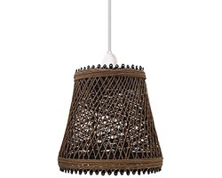 Bamboe Hennep Plafond Hanglamp - Mandvormige Lichtbron met E27 Fitting