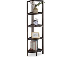 bamboe hoekkast met 4 planken - inklapbaar - 120 x 28 x 28 cm - boekenkast