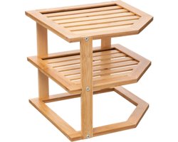 Bamboe hoekrek keuken,, 25 x 25 x 23cm, voor werkblad en keukenkast, rek staand