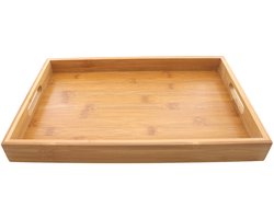 Bamboe houten dienblad met handvatten 38 cm - Serveerblad