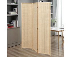 Bamboe Inkijkbescherming - Opvouwbare Ruimteverdeler - Ruimtes Indelen - Natuurlijke Textuur - 180 x 50 cm - Licht Hout