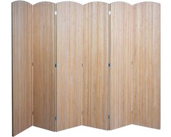 Bamboe kamerscherm MCW-O30, ruimteverdeler, scheidingswand, zichtbescherming, opvouwbaar, 6 panelen, 170 x 245 cm