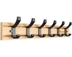 Bamboe Kapstok met Aluminium Haken - Multifunctioneel en Ruimtebesparend - 1 stuk