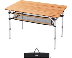 Bamboe klaptafel, kampeertafel - Tuin Aluminium Hout 3 hoogtes Verstelbaar