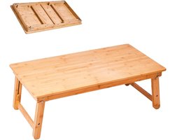 Bamboe Koffietafel - Vouwtafel Laag - Ontbijt op bed - Inklapbare poten - 85 x 45 cm - Natuurlijk
