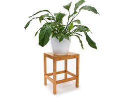 bamboe kruk - 40 x 28 x 32 cm - plantenkruk - badkamerkruk - vierkant