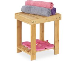 bamboe kruk - tot 100 kg - opstapkruk kinderen - 33,5 x 25 x 31 cm - plantenkruk