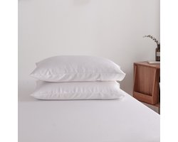 Bamboe kussenslopen Coco White wit 50x75 cm – Set van 2, zacht, ademend & duurzaam | Boomba Bamboo®