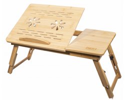 Bamboe Laptoptafel - Bedtafel - Laptopstandaard - Opvouwbaar & Ergonomisch - Verstelbare Hoogte en Kantelbaar Blad - Ideaal voor Bed & Bank