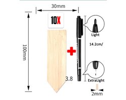 Bamboe naambordjes – Planten labels - Plantenstekers - Plantstekers - Moestuinbordjes - Steeketiketten tuin - Plantenetiket – Plantlabel – Plant labels – 10CM x 3CM - Set van 10 met Watervaste Marker