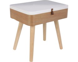 Bamboe Nachtkastje - 40 x 30 x 52,3cm - Wit