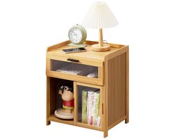 Bamboe nachtkastje - boerderijstijl - 1 stuk - 50 x 42 x 31 cm