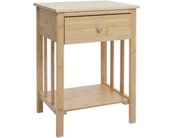 Bamboe nachtkastje MCW-O72, nachtkastje bijzettafel nachtkastje kast, lade vak 55x40x30cm