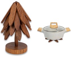 Bamboe Onderzetters – Bamboe placemat - Set van 4 Houder – licht - Hittebestendig – Antislip – Voor Pannen, Borden, Kopjes – Herbruikbaar – Keukenaccessoire - 20x20 cm