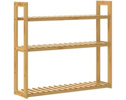 Bamboe opbergrek met hoogte verstelbare planken