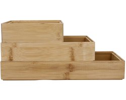 Bamboe Organizers - Set van 3 - Duurzaam - 31 cm, 23 cm, 15 cm