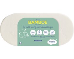 Bamboe Ovaal Matras - 72x32 cm - Zacht Aanvoelend - Ideaal : Mozesmand, Kinderwagen en Wieg - Omkeerbaar - Afritsbare hoes  - EU-product